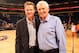 PHOENIX - NOVEMBER 25: (L-R) President of Basketball Operations and General Manager Steve Kerr of the Phoenix Suns poses for a portrait with former University of Arizona men's basketball coach Lute Olson after the game between the Memphis Grizzlies and t