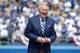 Apr 4, 2014; Los Angeles, CA, USA; Los Angeles Dodgers broadcaster Vin Scully prepares to throw out the ceremonial first pitch before the 2014 season home opening game against the San Francisco Giants at Dodger Stadium. Mandatory Credit: Kirby Lee-USA TOD