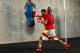 HAYWARD, CA - APRIL 24: Amir Khan in action during a workout session at Virgil Hunter's Gym on April 24, 2014 in Hayward, California. Kahn is preparing to take on Luis Collazo at the MGM Grand in Las Vegas on May 3, 2014. (Photo by Alexis Cuarezma/Getty