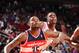 HOUSTON, TX - FEBRUARY 12: Trevor Booker #35 of the Washington Wizards waits for rebound position against the Houston Rockets on February 12, 2014 at the Toyota Center in Houston, Texas. NOTE TO USER: User expressly acknowledges and agrees that, by downlo