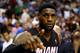 CHARLOTTE, NC - APRIL 28: LeBron James #6 of the Miami Heat reacts after defeating the Charlotte Bobcats 109-98 in Game Four of the Eastern Conference Quarterfinals during the 2014 NBA Playoffs at Time Warner Cable Arena on April 28, 2014 in Charlotte, N