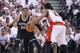 TORONTO, ON - APRIL 22: Paul Pierce #34 of the Brooklyn Nets defends against DeMar DeRozan #10 of the Toronto Raptors in Game Two of the NBA Eastern Conference Play-off at the Air Canada Centre on April 22, 2014 in Toronto, Ontario, Canada. The Raptors d
