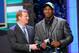 Aaron Curry, right, with NFL Commissioner Roger Goodell.
