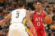INDIANAPOLIS - APRIL 28: Jeff Teague #0 of the Atlanta Hawks handles the ball against the Indiana Pacers in Game Five of the Eastern Conference Quarterfinals at Bankers Life Fieldhouse on April 28, 2014 in Indianapolis, Indiana. NOTE TO USER: User expres