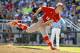 Jun 16, 2013; Omaha, NE, USA; NC State Wolfpack pitcher Carlos Rodon (16) during their College World Series game against the North Carolina Tar Heels at TD Ameritrade Park. Mandatory Credit: Dave Weaver-USA Today Sports
