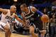 Jan 17, 2014; Orlando, FL, USA; Orlando Magic shooting guard Arron Afflalo (4) drives to the basket as Charlotte Bobcats shooting guard Gerald Henderson (9) defends during the second half at Amway Center. Bobcats won 111-101. Mandatory Credit: Kim Klement