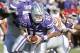 Nov 2, 2013; Manhattan, KS, USA; Kansas State Wildcats quarterback Jake Waters (15) hands the ball off against the Iowa State Cyclones during the first half at Bill Snyder Family Stadium. Mandatory Credit: Jasen Vinlove-USA TODAY Sports
