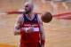 Apr 29, 2014; Chicago, IL, USA; Washington Wizards center Marcin Gortat (4) reacts after a call against the Chicago Bulls during the first quarter in game five of the first round of the 2014 NBA Playoffs at United Center. Mandatory Credit: Mike DiNovo-USA