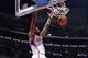 LOS ANGELES, CA - APRIL 29: DeAndre Jordan #6 of the Los Angeles Clippers dunks against the Golden State Warriors in Game Five of the Western Conference Quarterfinals at Staples Center on April 29, 2014 in Los Angeles, California. NOTE TO USER: User expre