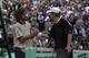 11Jun 2000: Gustavo Kuerton of Brazil (left) after his victory over Magnus Norman of Sweden in the Mens Singles Final at the French Open, Roland Garros, Paris, France. Mandatory Credit: Clive Brunskill/ALLSPORT