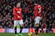 MANCHESTER, ENGLAND - FEBRUARY 09: Wayne Rooney and Robin van Persie of Manchester United prepare to kick off after conceding the opening goal during the Barclays Premier League match between Manchester United and Fulham at Old Trafford on February 9, 20