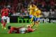 LISBON, PORTUGAL - APRIL 24: Miralem Sulejmani of Juventus battles with Maxi Pereira of Benfica during the UEFA Europa League Semi Final between SL Benfica and Juventus at Estadio da Luz on April 24, 2014 in Lisbon, Portugal. (Photo by Jamie McDonald/Ge