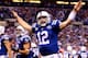 INDIANAPOLIS, IN - JANUARY 04: Quarterback Andrew Luck #12 of the Indianapolis Colts celebrates a fourth quarter touchdown against the Kansas City Chiefs during a Wild Card Playoff game at Lucas Oil Stadium on January 4, 2014 in Indianapolis, Indiana. (