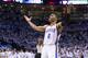 OKLAHOMA CITY, OK - April 29, 2014: Russell Westbrook #0 of the Oklahoma City Thunder drives to the basket against the Memphis Grizzlies in Game 5 of the Western Conference Quarterfinals during the 2014 NBA Playoffs at the Chesapeake Arena on April 29, 2