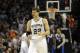 Apr 30, 2014; San Antonio, TX, USA; San Antonio Spurs forward Tiago Splitter (22) reacts against the Dallas Mavericks in game five of the first round of the 2014 NBA Playoffs at AT&T Center. San Antonio beat Dallas 109-103. Mandatory Credit: Brendan Malo
