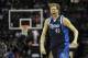 Apr 30, 2014; San Antonio, TX, USA; Dallas Mavericks forward Dirk Nowitzki (41) reacts against the San Antonio Spurs in game five of the first round of the 2014 NBA Playoffs at AT&T Center. Mandatory Credit: Brendan Maloney-USA TODAY Sports