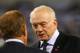 ARLINGTON, TX - DECEMBER 29: Owner Jerry Jones (R) of the Dallas Cowboys talks to NBC sportscaster Al Michaels prior to the game between the Dallas Cowboys and the Philadelphia Eagles at Cowboys Stadium on December 29, 2013 in Arlington, Texas. (Photo