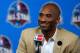 NEW ORLEANS, LA - FEBRUARY 16: Kobe Bryant of the Los Angeles Lakers addresses the media before the 2014 NBA All-Star game at the Smoothie King Center on February 16, 2014 in New Orleans, Louisiana. NOTE TO USER: User expressly acknowledges and agrees th