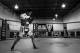 DELRAY BEACH, FL - SEPTEMBER 17: (EDITORS NOTE: Image has been converted to black and white.) Vitor Belfort conducts a workout at the Jaco Hybrid Training Center on September 17, 2012 in Delray Beach, Florida. Belfort will fight Jon Jones on September 22