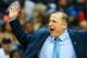 Apr 2, 2014; Atlanta, GA, USA; Chicago Bulls head coach Tom Thibodeau reacts to a play in the first half against the Atlanta Hawks at Philips Arena. Mandatory Credit: Daniel Shirey-USA TODAY Sports
