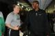 LOS ANGELES, CA - JUNE 2: Kobe Bryant #24 of the Los Angeles Lakers greets Tom Thibodeau of the Boston Celtics after practice in preparation for Game One of the NBA Finals at Staples Center on June 2, 2010 in Los Angeles, California. NOTE TO USER: User e