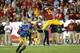 LOS ANGELES, CA - NOVEMBER 30: Wide receiver Nelson Agholor #15 of the USC Trojans makes a catch in front of safety Anthony Jefferson #23 of the UCLA Bruins at Los Angeles Coliseum on November 30, 2013 in Los Angeles, California. (Photo by Stephen Dunn/