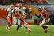 MIAMI GARDENS, FL - JANUARY 03: Sammy Watkins #2 of the Clemson Tigers runs with the ball in the first half against the Ohio State Buckeyes during the Discover Orange Bowl at Sun Life Stadium on January 3, 2014 in Miami Gardens, Florida. (Photo by Mike E