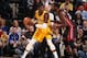 INDIANAPOLIS, IN - MARCH 26: Roy Hibbert #55 of the Indiana Pacers controls the ball against Greg Oden #20 of the Miami Heat during a game on March 26, 2014 at Bankers Life Fieldhouse in Indianapolis, IN. NOTE TO USER: User expressly acknowledges and agr