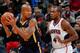 ATLANTA, GA - JANUARY 08: David West #21 of the Indiana Pacers against Paul Millsap #4 of the Atlanta Hawks at Philips Arena on January 8, 2014 in Atlanta, Georgia. NOTE TO USER: User expressly acknowledges and agrees that, by downloading and or using t