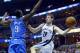 MEMPHIS, TN - APRIL 24: Beno Udrih #19 of the Memphis Grizzlies passes the ball while defended by Serge Ibaka#9 of the Oklahoma City Thunder during Game 3 of the Western Conference Quarterfinals during the 2014 NBA Playoffs at FedExForum on April 24, 20