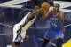Apr 26, 2014; Memphis, TN, USA; Memphis Grizzlies guard Tony Allen (9) intercepts a pass intended for Oklahoma City Thunder forward Kevin Durant (35) during the second half in game four of the first round of the 2014 NBA Playoffs at FedExForum. Oklahoma C