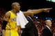 ATLANTA, GA - MAY 01: Forward David West #21 of the Indiana Pacers argues a call in Game 6 of the Eastern Conference Quarterfinals during the 2014 NBA Playoffs at Philips Arena on May 1, 2014 in Atlanta, Georgia. NOTE TO USER: User expressly acknowledg