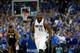 DALLAS, TX - APRIL 28: DeJuan Blair #45 of the Dallas Mavericks reacts during play against the San Antonio Spurs in Game Four of the Western Conference Quarterfinals during the 2014 NBA Playoffs at American Airlines Center on April 28, 2014 in Dallas, Te
