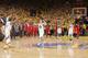 OAKLAND, CA - MAY 1: Klay Thompson #11 of the Golden State Warriors celebrates as the Golden State Warriors defeat the Los Angeles Clippers in Game Six of the Western Conference Quarterfinals during the 2014 NBA Playoffs at Oracle Arena on May 1, 2014 in