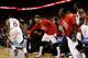 ATLANTA, GA - MAY 01: Guard Jeff Teague #0 of the Atlanta Hawks is cheered by teammate and guard Kyle Korver #24 (center) after making a layup in Game 6 of the Eastern Conference Quarterfinals against the Indiana Pacers during the 2014 NBA Playoffs at Ph