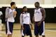 NASHVILLE, TN - OCTOBER 2: Tayshaun Prince #21, Mike Conley Jr. #11 and Zach Randolph #50 of the Memphis Grizzlies talk during Training Camp on October 2, 2013 at Vanderbilt University in Nashville, Tennessee. NOTE TO USER: User expressly acknowledges a