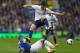 LIVERPOOL, ENGLAND - MAY 03: Samir Nasri of Manchester City hurdles the tackle of James McCarthy of Everton during the Barclays Premier League match between Everton and Manchester City at Goodison Park on May 3, 2014 in Liverpool, England. (Photo by Cli