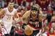 Apr 30, 2014; Houston, TX, USA; Portland Trail Blazers guard Mo Williams (25) brings the ball up the court during the first quarter against the Houston Rockets in game five of the first round of the 2014 NBA Playoffs at Toyota Center. Mandatory Credit: Tr