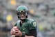 Oct 26, 2013; Eugene, OR, USA; Oregon Ducks quarterback Jeff Lockie (17) pre game warm up against the UCLA Bruins at Autzen Stadium. Mandatory Credit: Scott Olmos-USA TODAY Sports