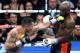 LAS VEGAS, NV - MAY 03: Marcos Maidana (L) throws a left at Floyd Mayweather Jr. in the eighth round of their WBC/WBA welterweight unification fight at the MGM Grand Garden Arena on May 3, 2014 in Las Vegas, Nevada. Mayweather took Maidana's title with a