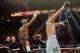 LAS VEGAS, NV - MAY 03: (L-R) Floyd Mayweather Jr. and Marcos Maidana both put up their arms after the 12th round during their WBC/WBA welterweight unification fight at the MGM Grand Garden Arena on May 3, 2014 in Las Vegas, Nevada. (Photo by Harry How/