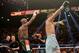 LAS VEGAS, NV - MAY 03: (L-R) Floyd Mayweather Jr. and Marcos Maidana both put up their arms after the 12th round during their WBC/WBA welterweight unification fight at the MGM Grand Garden Arena on May 3, 2014 in Las Vegas, Nevada. (Photo by Harry How/