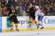 BOSTON, MA - MAY 3: Milan Lucic #17 of the Boston Bruins collides with the boards against Mike Weaver #43 of the Montreal Canadiens in Game Two of the Second Round of the 2014 Stanley Cup Playoffs at TD Garden on May 3, 2014 in Boston, Massachusetts. (Pho