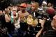 LAS VEGAS, NV - MAY 03: Floyd Mayweather Jr. celebrates after defeating Marcos Maidana by majority decision in their WBC/WBA welterweight unification fight at the MGM Grand Garden Arena on May 3, 2014 in Las Vegas, Nevada. (Photo by Harry How/Getty Imag