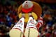 BUFFALO, NY - MARCH 20: The Ohio State Buckeyes mascot, Brutus Buckeye, performs during the second round of the 2014 NCAA Men's Basketball Tournament against the Dayton Flyers at the First Niagara Center on March 20, 2014 in Buffalo, New York. (Photo by