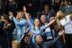 LIVERPOOL, ENGLAND - MAY 03: Manchester City fan celebrate at the end of the Barclays Premier League match between Everton and Manchester City at Goodison Park on May 3, 2014 in Liverpool, England. (Photo by Laurence Griffiths/Getty Images)