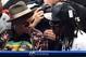LAS VEGAS, NV - MAY 03: Singer Justin Bieber (L) and rapper Lil Wayne appear in the ring before the WBC/WBA welterweight unification fight between Floyd Mayweather Jr. and Marcos Maidana at the MGM Grand Garden Arena on May 3, 2014 in Las Vegas, Nevada.
