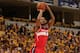 INDIANAPOLIS - MAY 5: Trevor Ariza #1 of the Washington Wizards shoots against the Indiana Pacers in Game One of the Eastern Conference Semi-Finals during the 2014 NBA Playoffs at Bankers Life Fieldhouse on May 5, 2014 in Indianapolis, Indiana. NOTE TO U