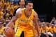 INDIANA MAY 5: George Hill #3 of the Indiana Pacers dribbles the ball against the Washington Wizards during Game One of the Eastern Conference Semifinals on May 5, 2014 at Bankers Life Fieldhouse in Indianapolis, Indiana. NOTE TO USER: User expressly ackn