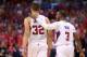 LOS ANGELES, CA - MAY 03: Blake Griffin #32 and Chris Paul #3 of the Los Angeles Clippers walk together on the court as the play the Golden State Warriors in Game Seven of the Western Conference Quarterfinals during the 2014 NBA Playoffs at Staples Cente